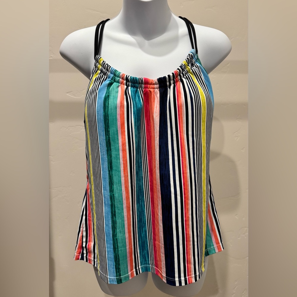 Multicolor Striped Swim Camisole